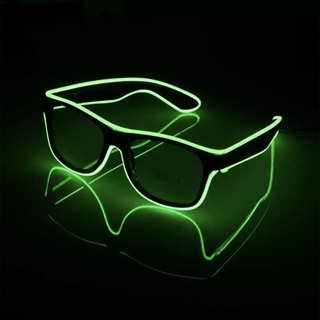 Klar glas brille med grønt lys